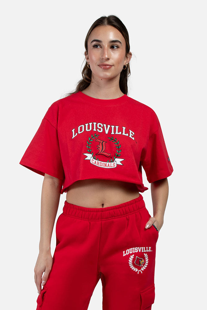 University of Louisville Cutoff Mock Neck Large / Grey | Hype and Vice