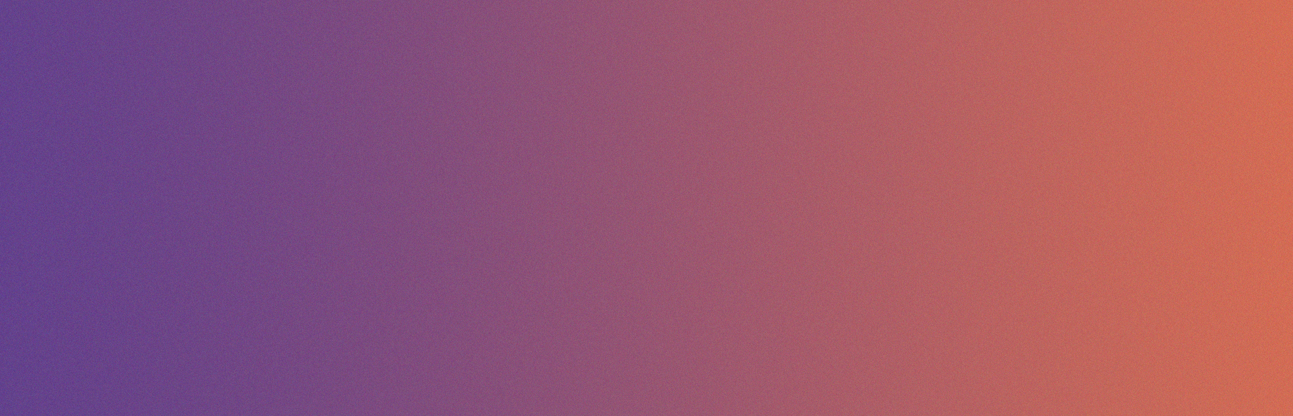 A gradient background transitioning smoothly from deep purple on the left to bright orange on the right.