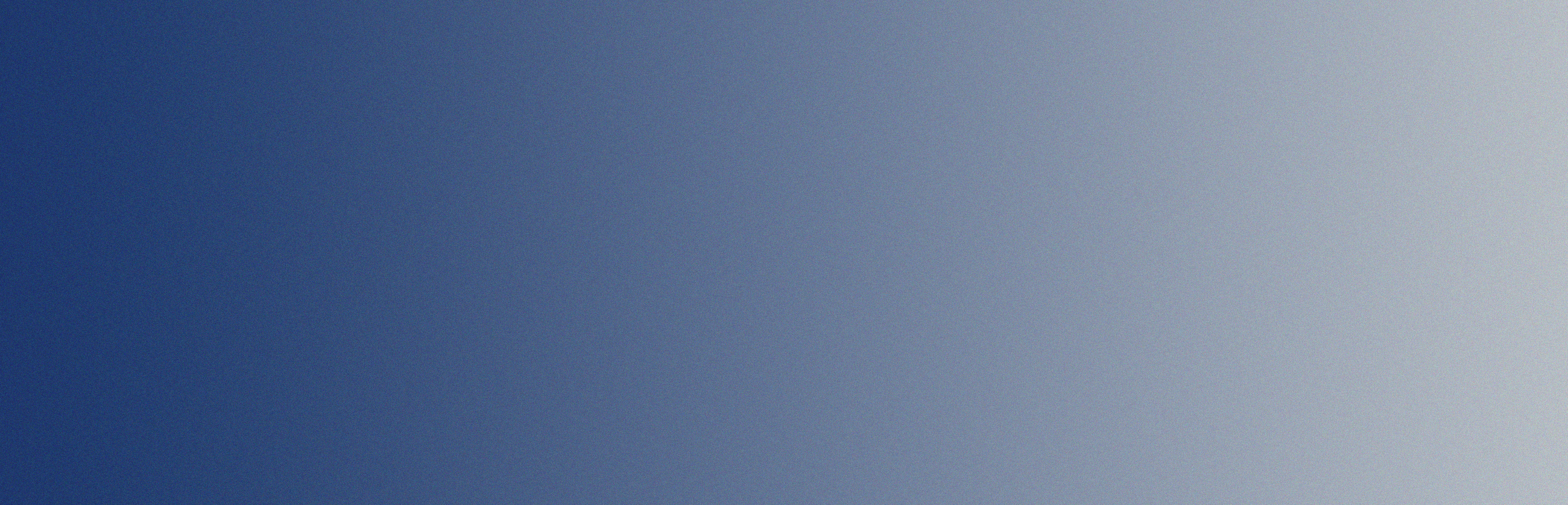 A gradient background transitioning from deep blue on the left to light gray on the right.