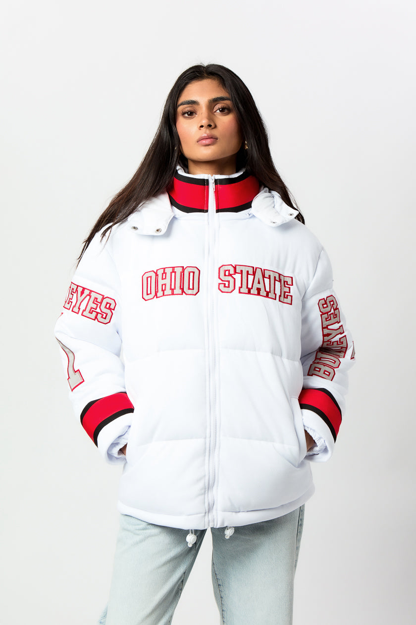 Ohio State University Jersey Puffer Jacket