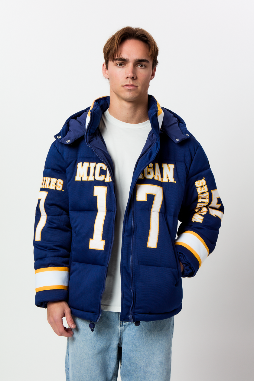 Michigan Jersey Puffer Jacket