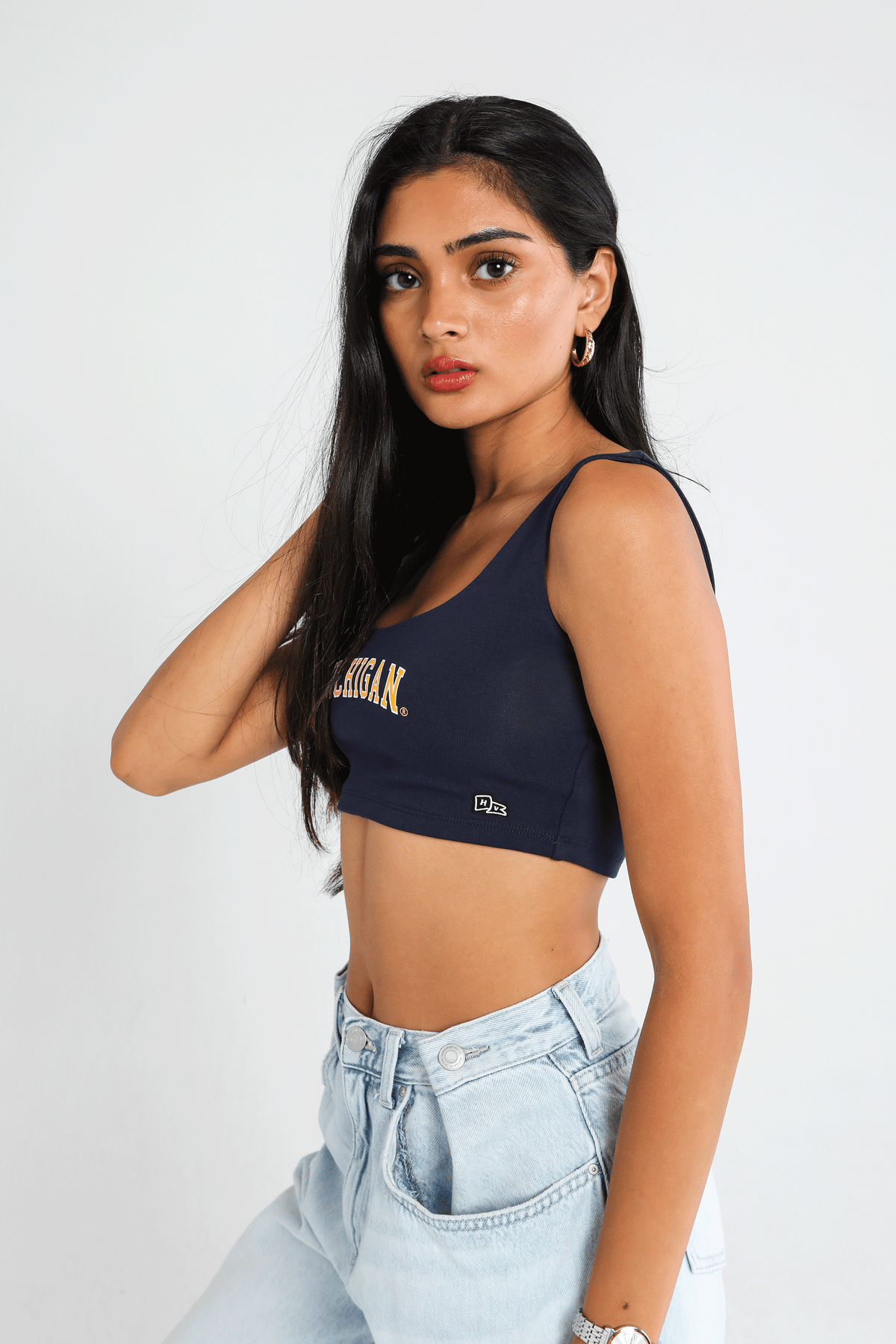 University of Michigan Scoop Neck Crop Top