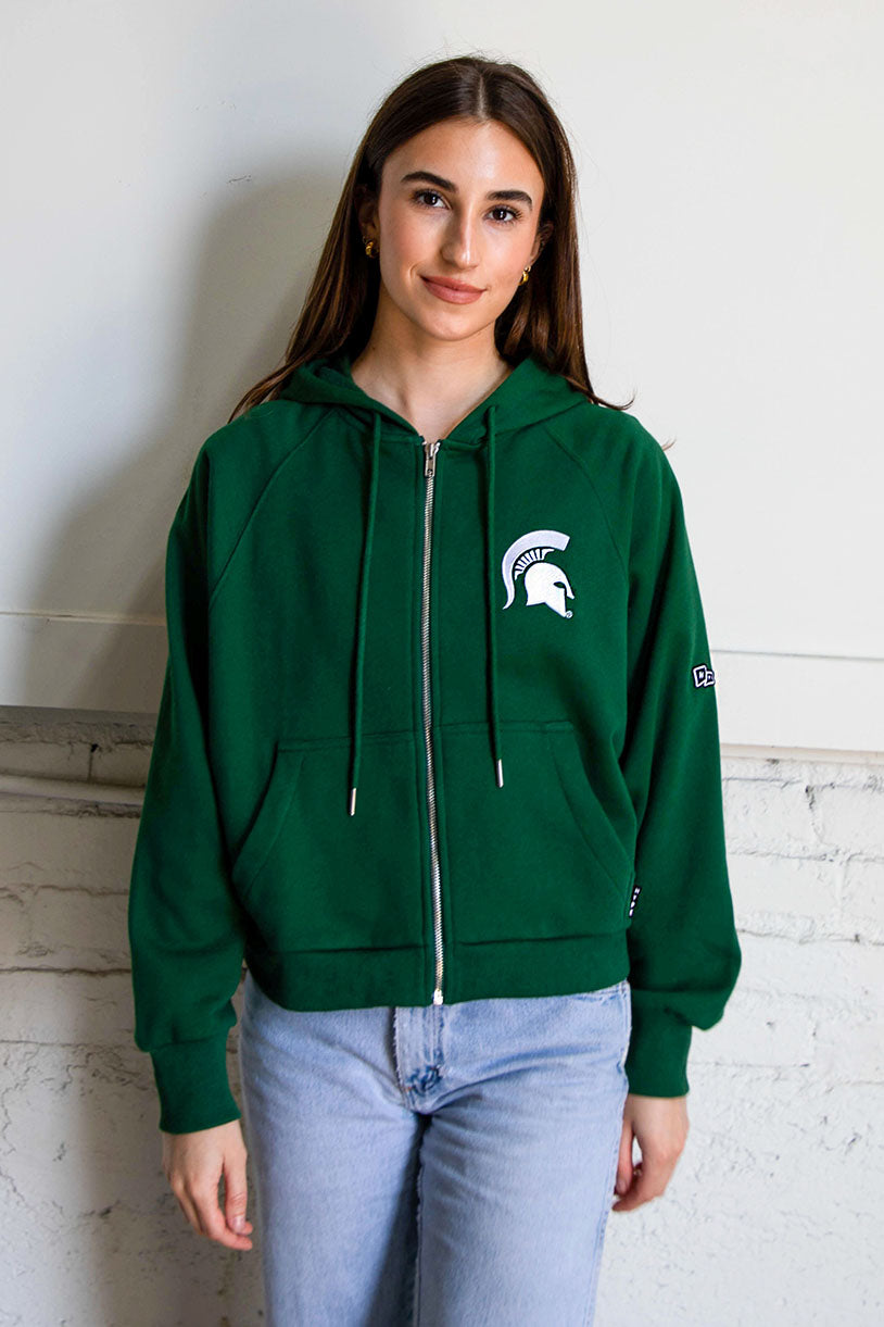 Michigan State Raglan Zip Up