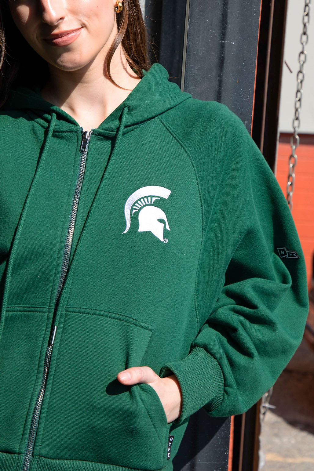 Michigan State Raglan Zip Up