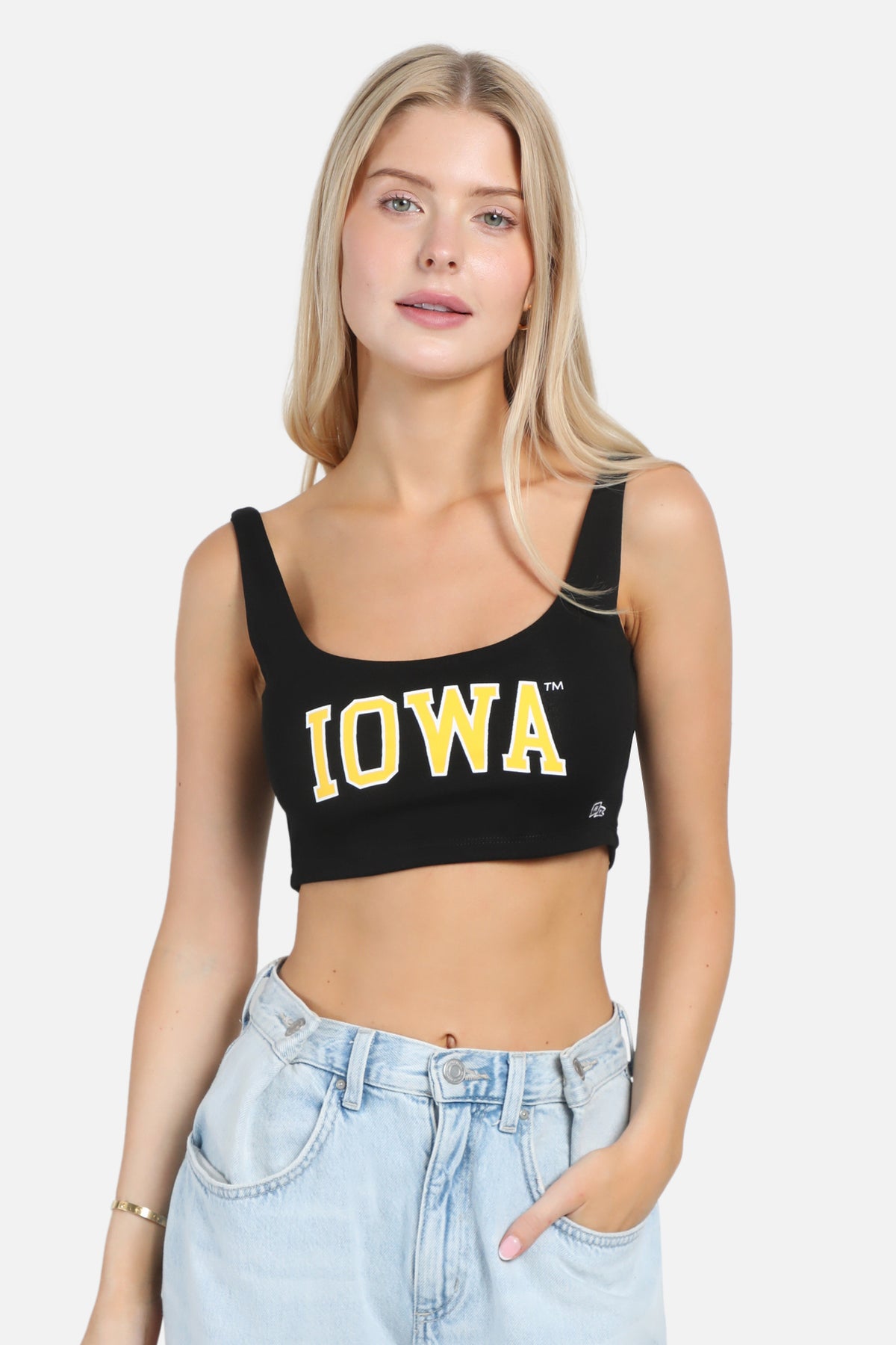 University of Iowa Scoop Neck Crop Top