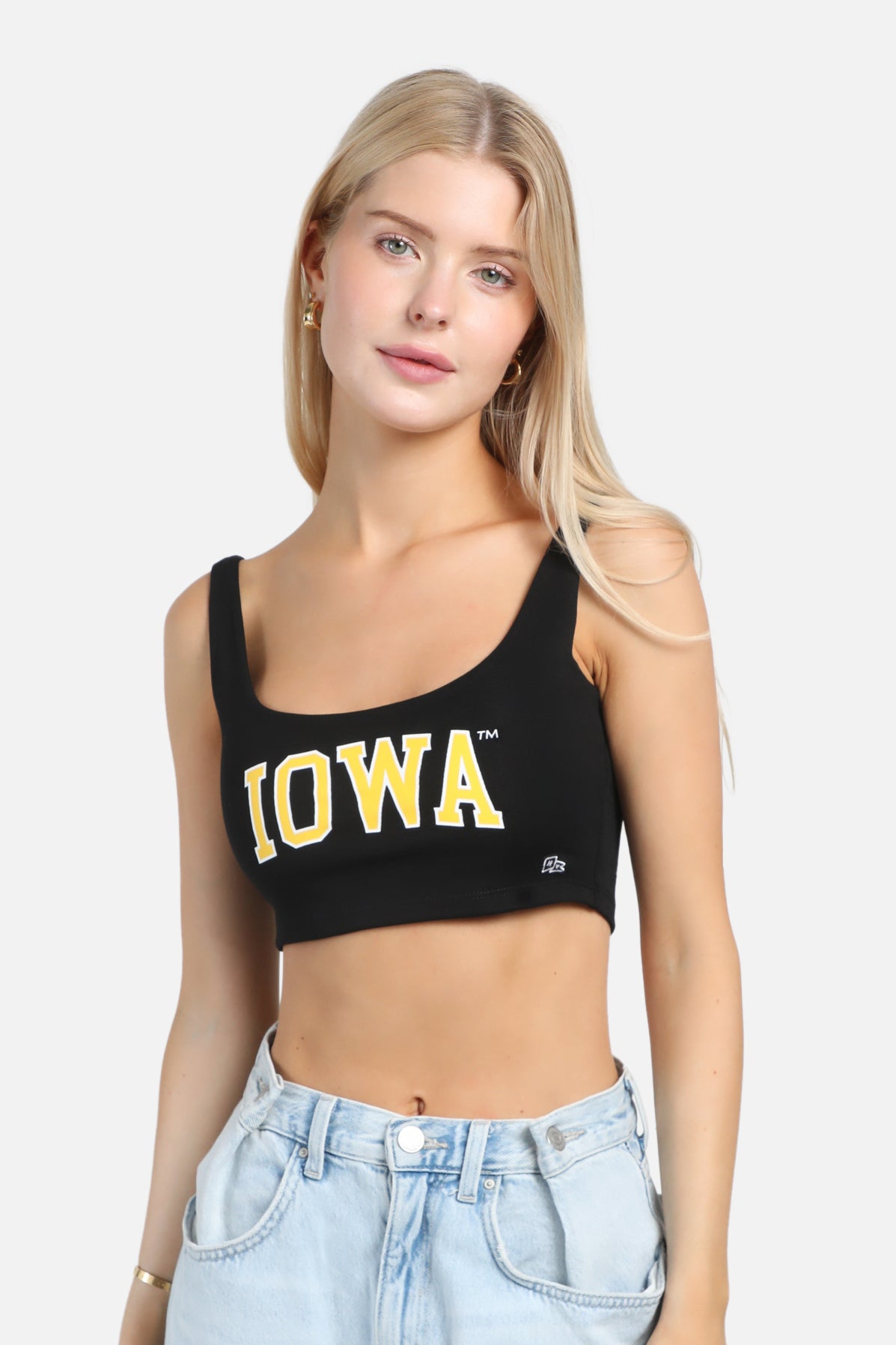 University of Iowa Scoop Neck Crop Top