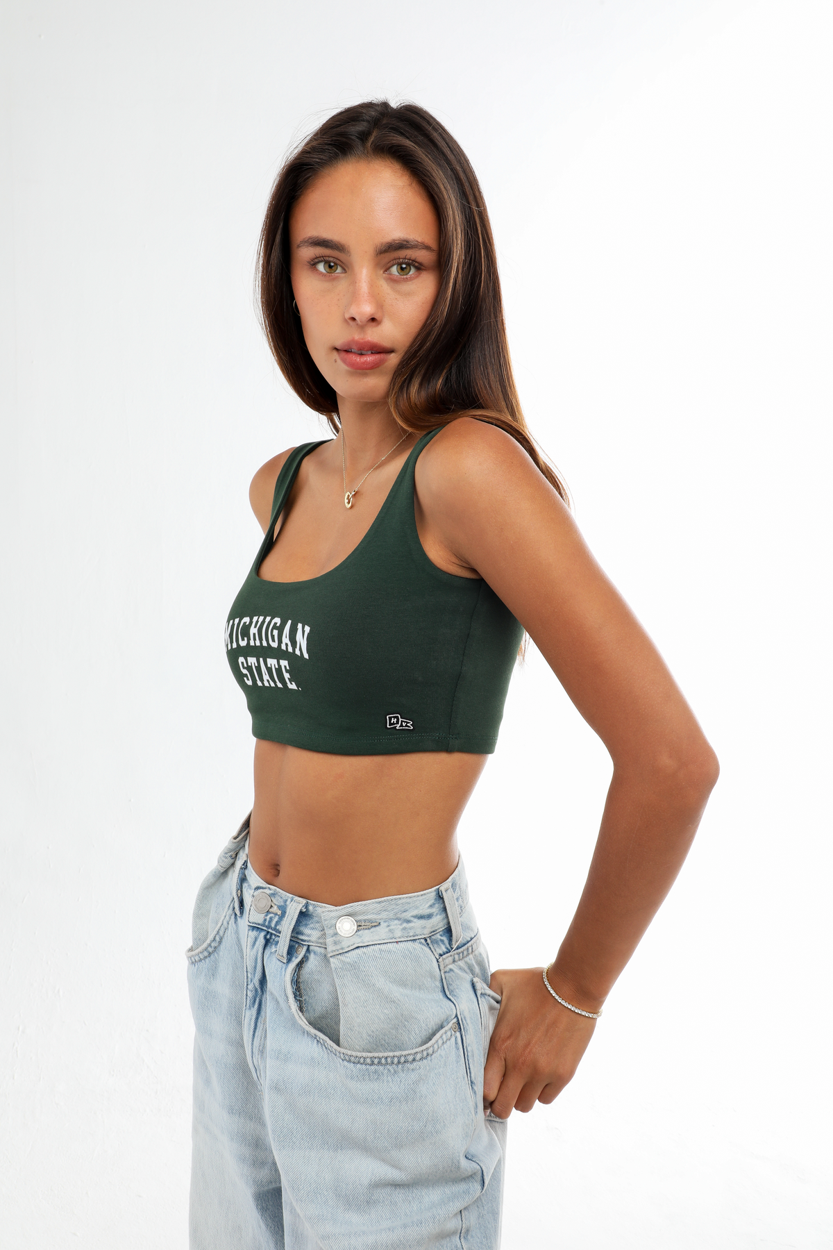 Michigan State | Scoop Neck Crop Top