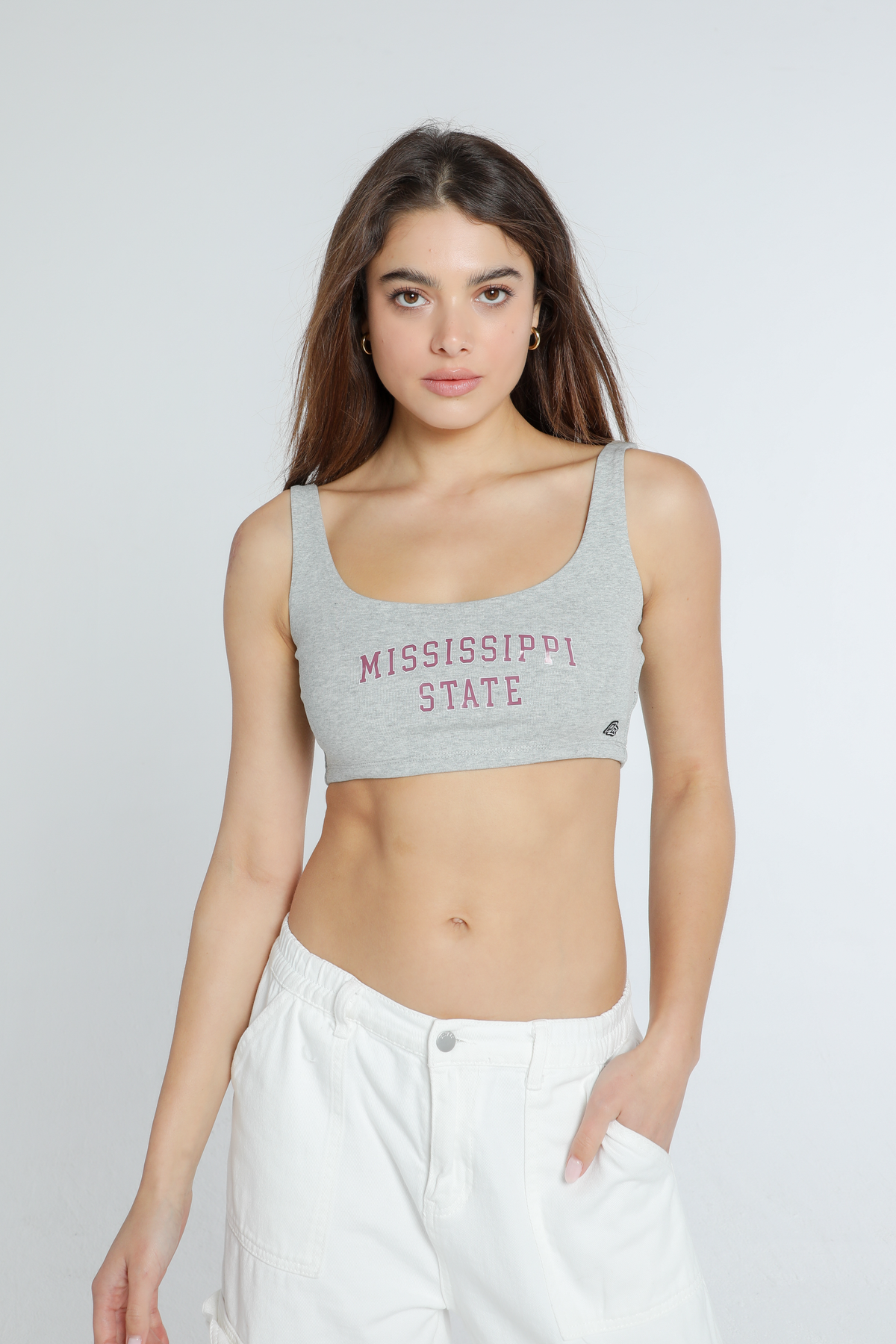 Mississippi State Scoop Neck Crop Top