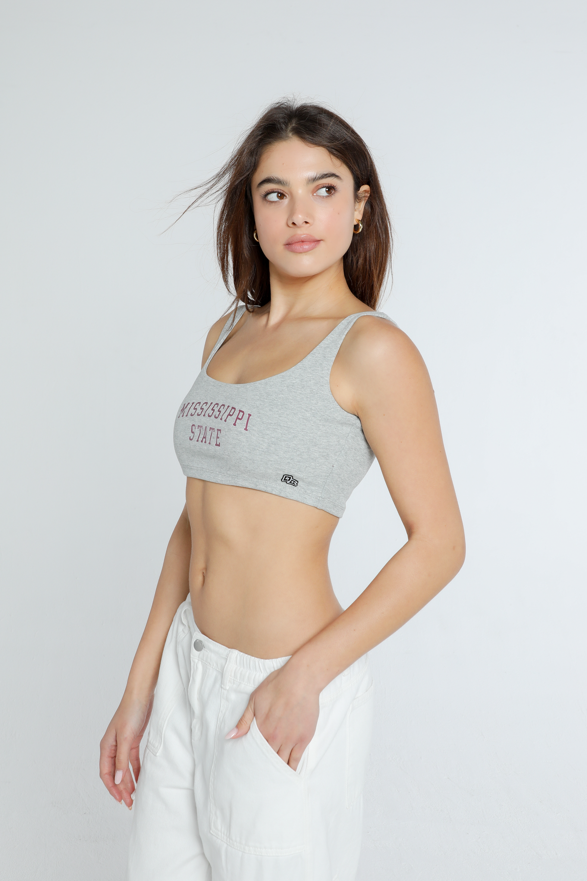 Mississippi State Scoop Neck Crop Top