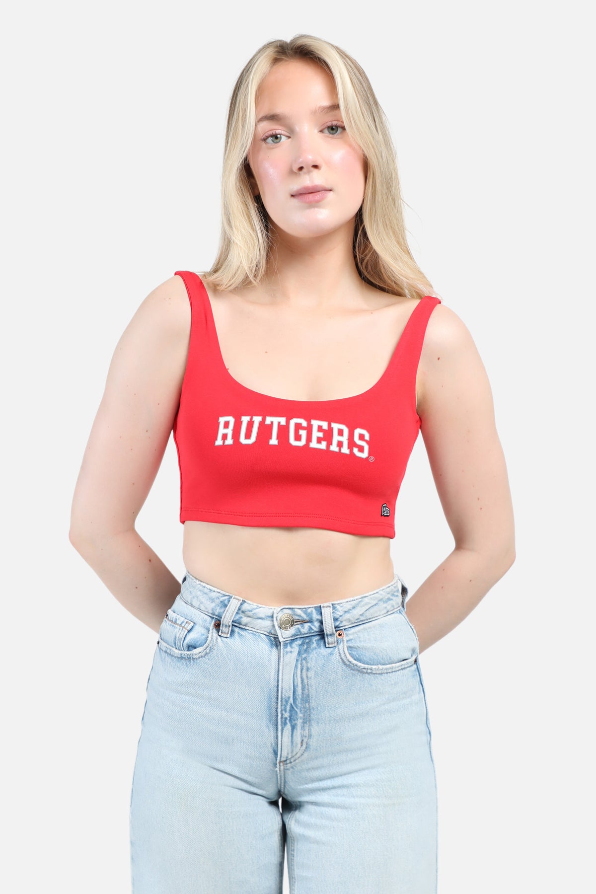 Rutgers University Scoop Neck Crop Top