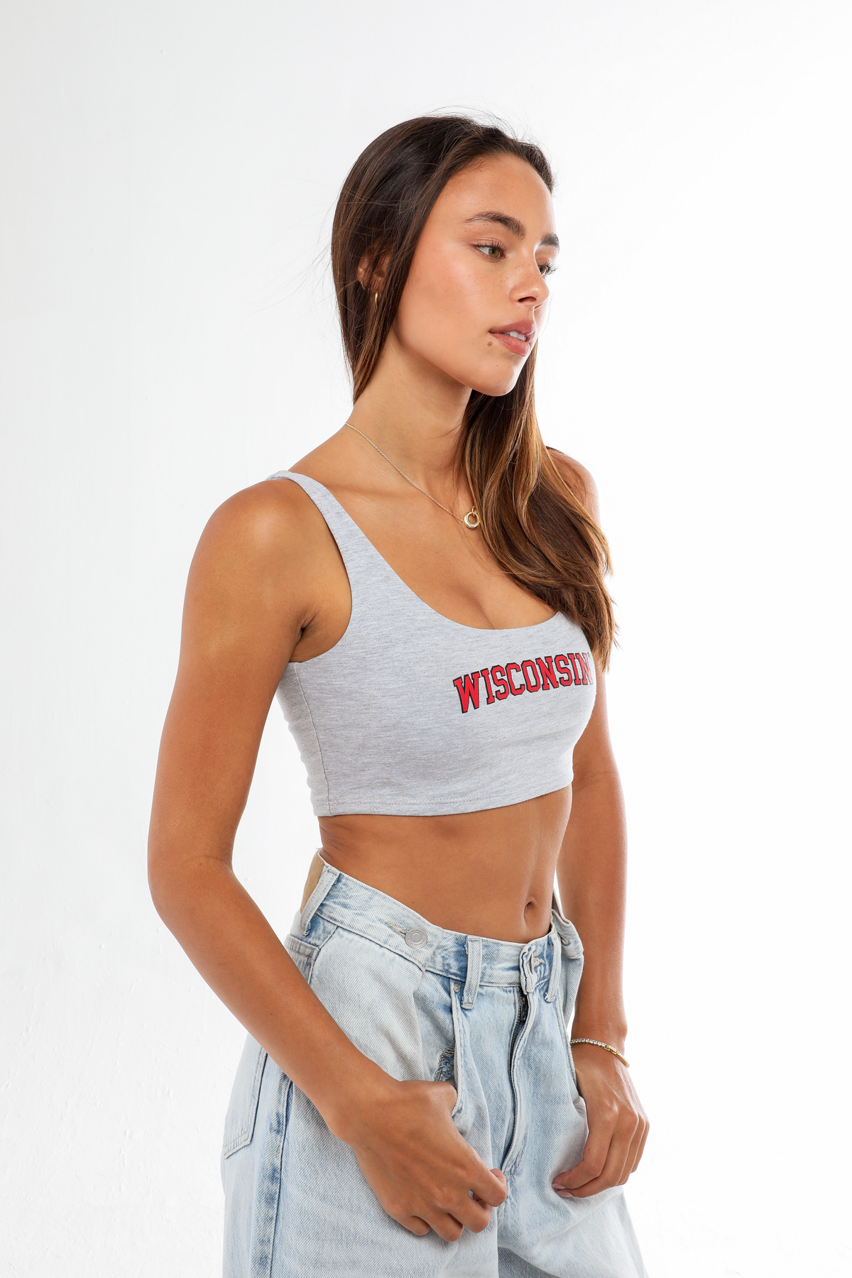 Wisconsin Scoop Neck Crop Top