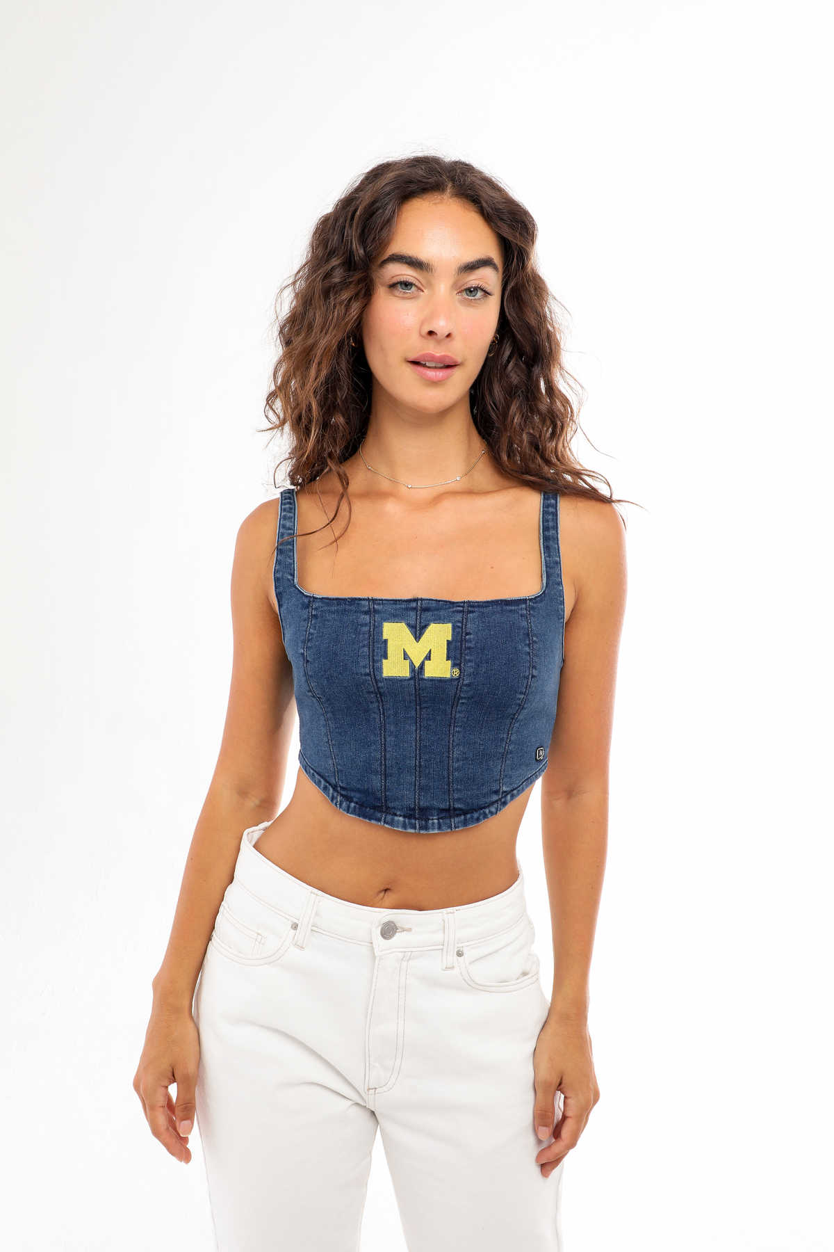 University of Michigan Denim Corset