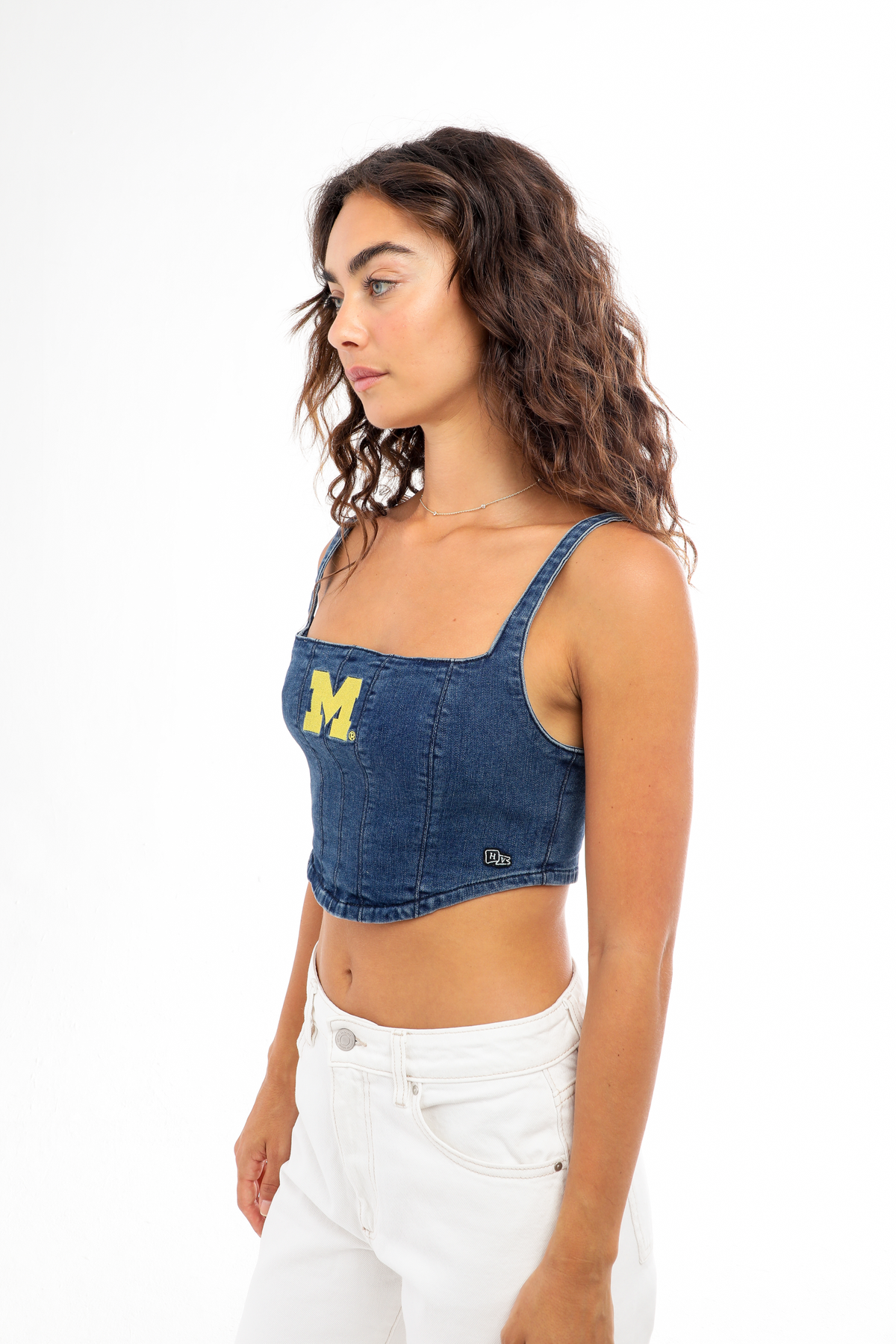 University of Michigan Denim Corset