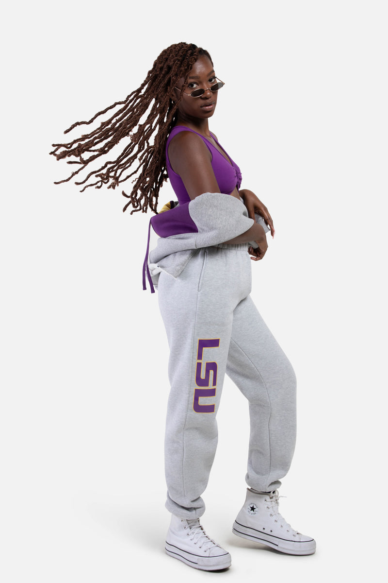 LSU Color-Block Sweats X-Large / Purple and White | Hype and Vice