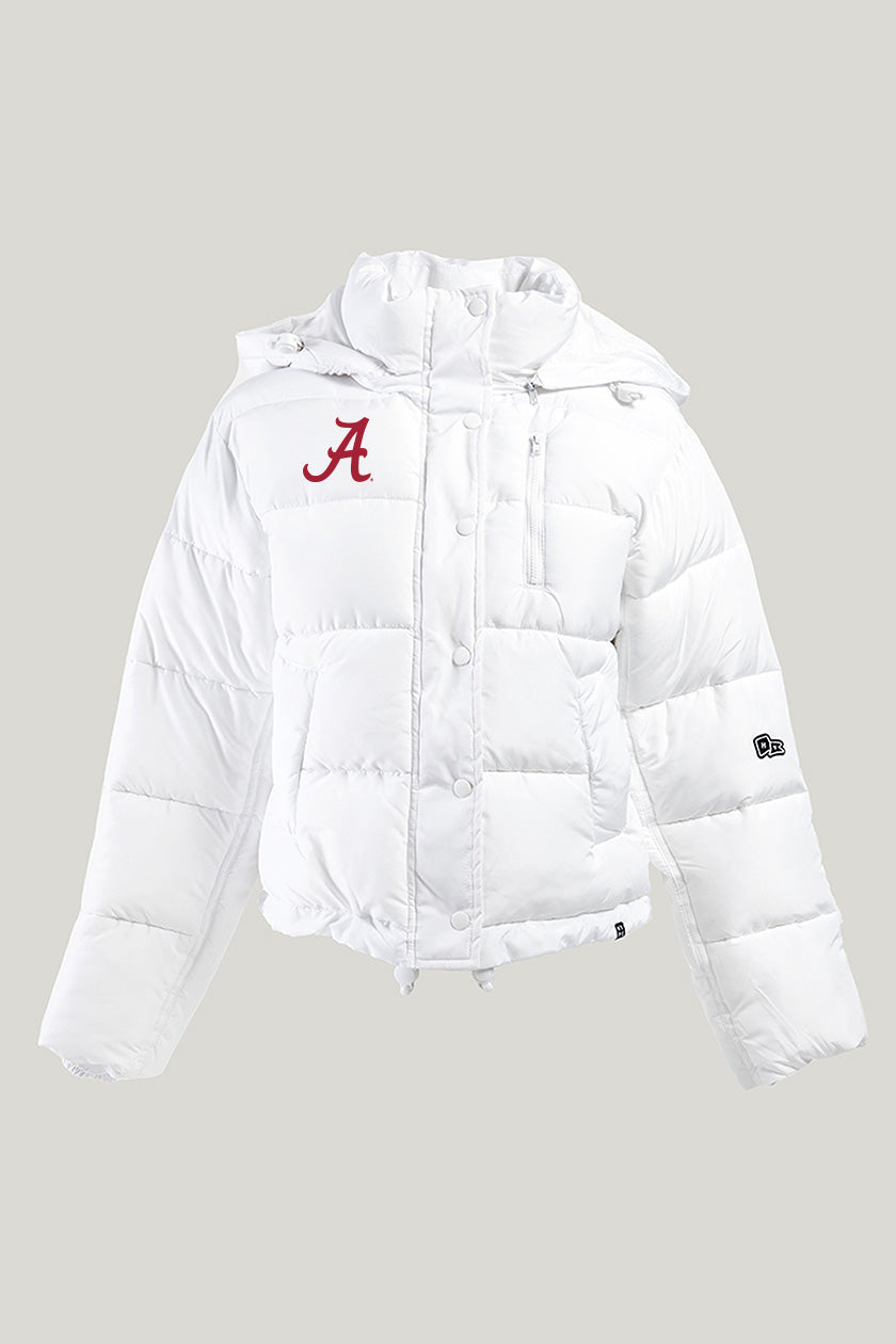 University of Alabama Puffer Jacket X-Small / White | Hype and Vice