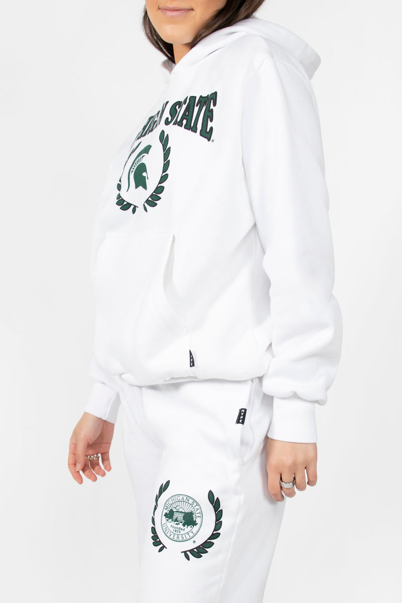 Michigan state white discount hoodie