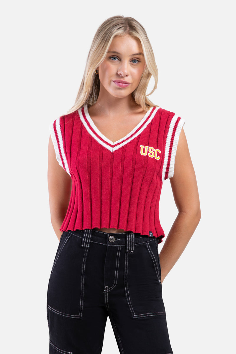 USC Chloe Vest Small / Cardinal and White | Hype and Vice