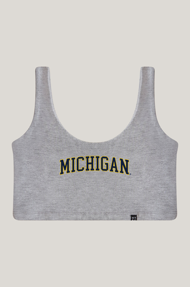 University of Michigan | Scoop Neck Crop Top Small / Grey | Hype and Vice