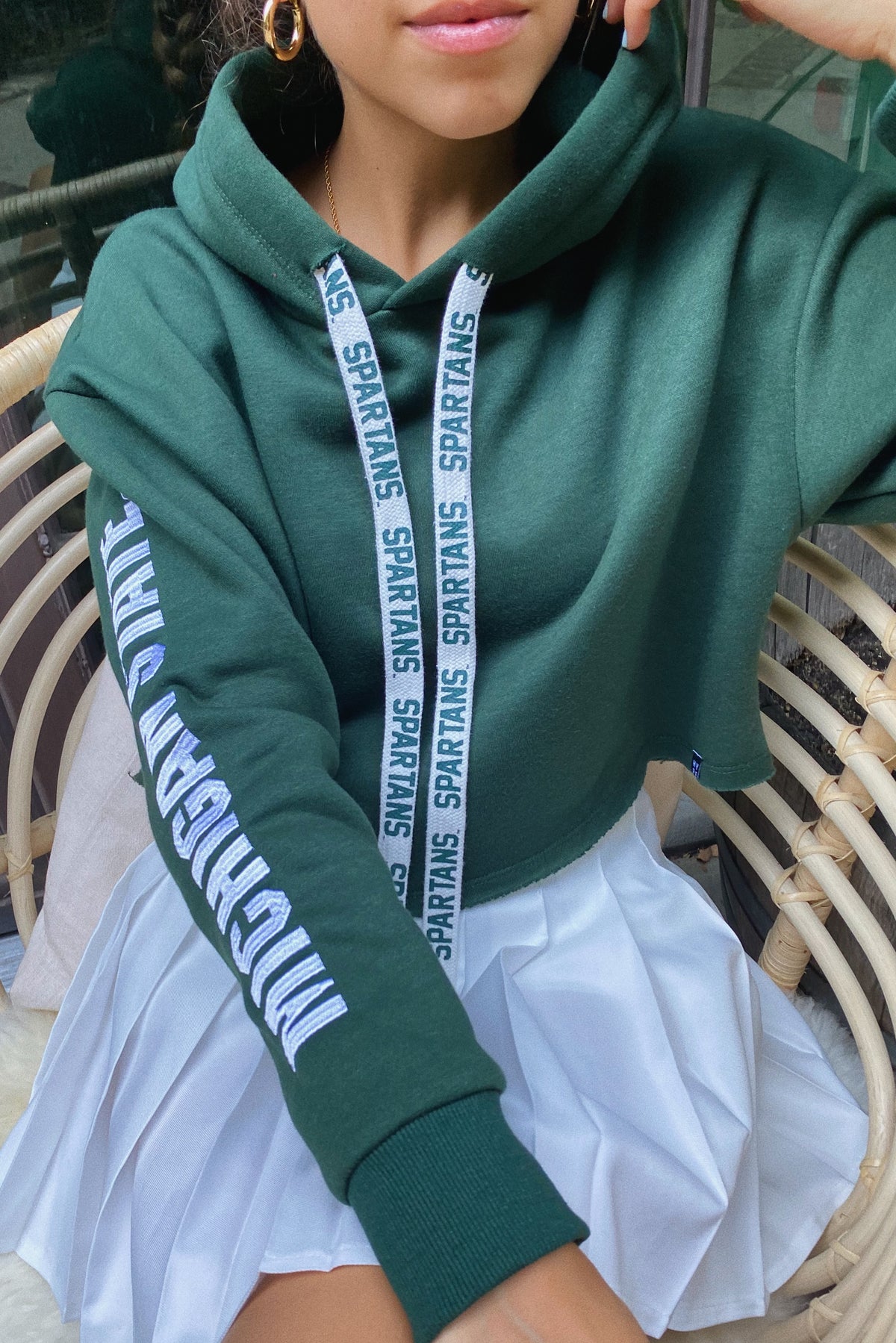 Michigan State Cropped Hoodie