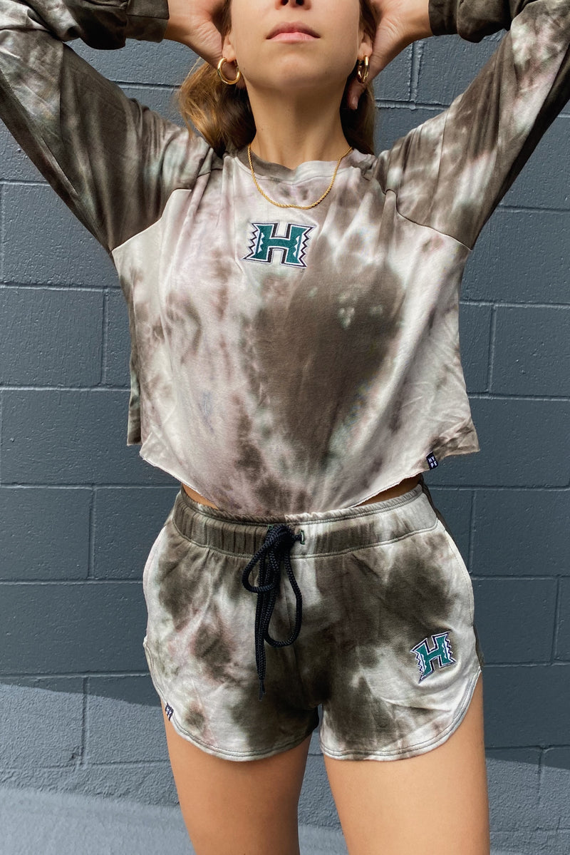 Tie dye shorts and hoodie online set